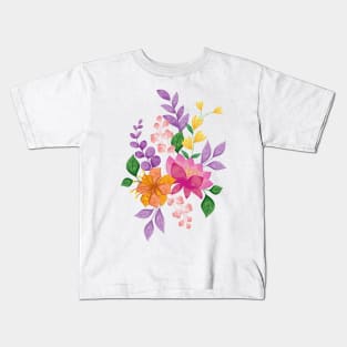 Watercolor Floral Art Kids T-Shirt